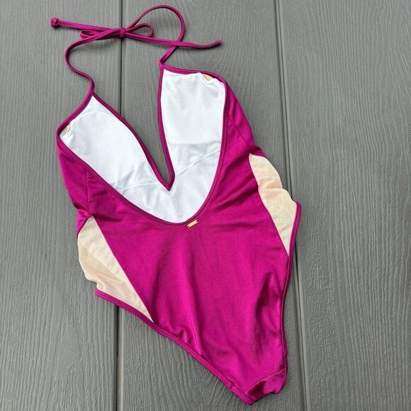Victoria’s Secret PINK Wild Orchid Mesh Halter One Piece Bikini - Picture 4 of 7